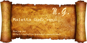 Maletta Gyöngyi névjegykártya